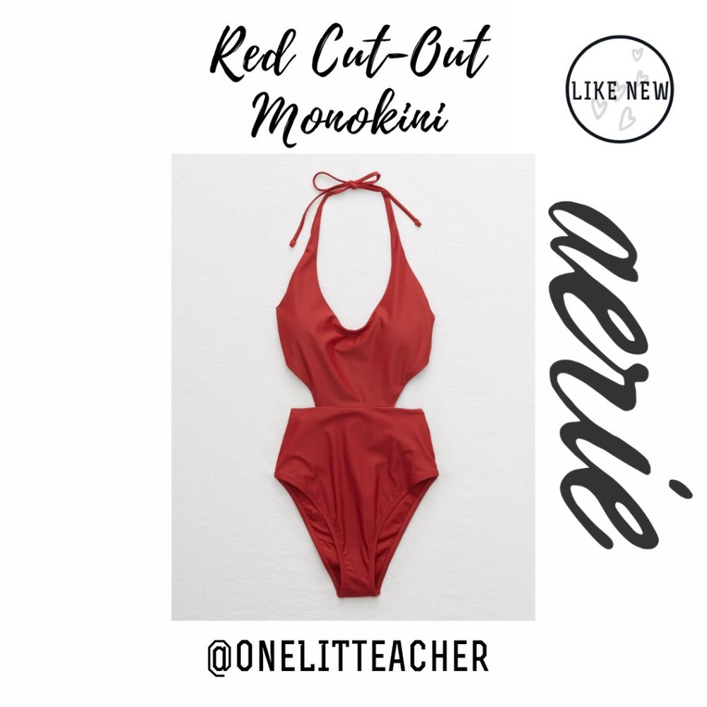 ✨HP✨Aerie Red Cut-Out Monokini Swimsuit